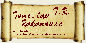 Tomislav Rakanović vizit kartica